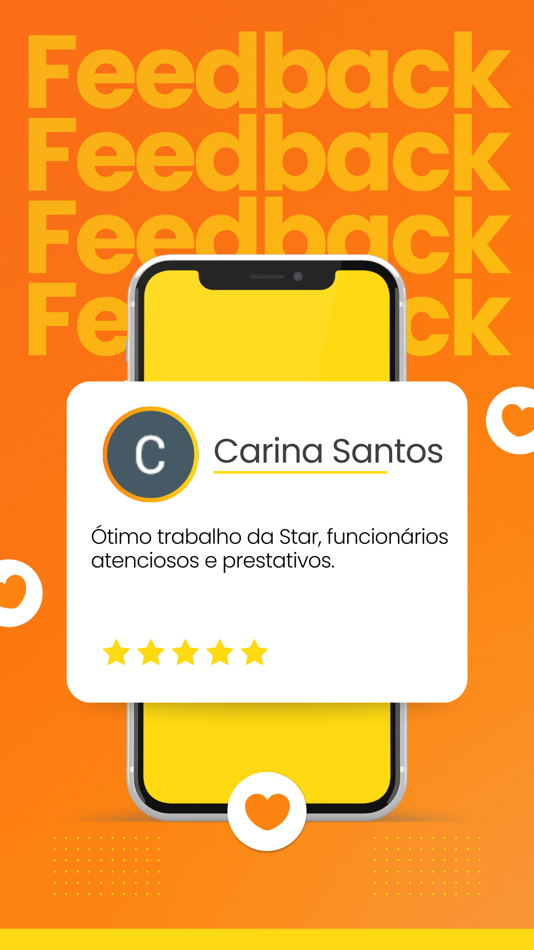 Instagram Story Feedback Moderno Laranja e Branco